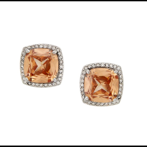 Topaz Cushion Cut 5/8” Square Button Earring—Boutique - Picture 4 of 4